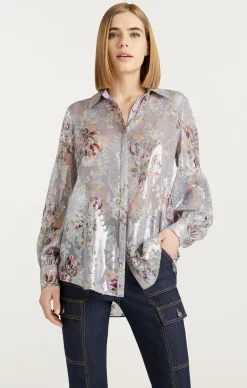 Cinq à Sept Claudette Floral Kandice Top GreyMulti Discount