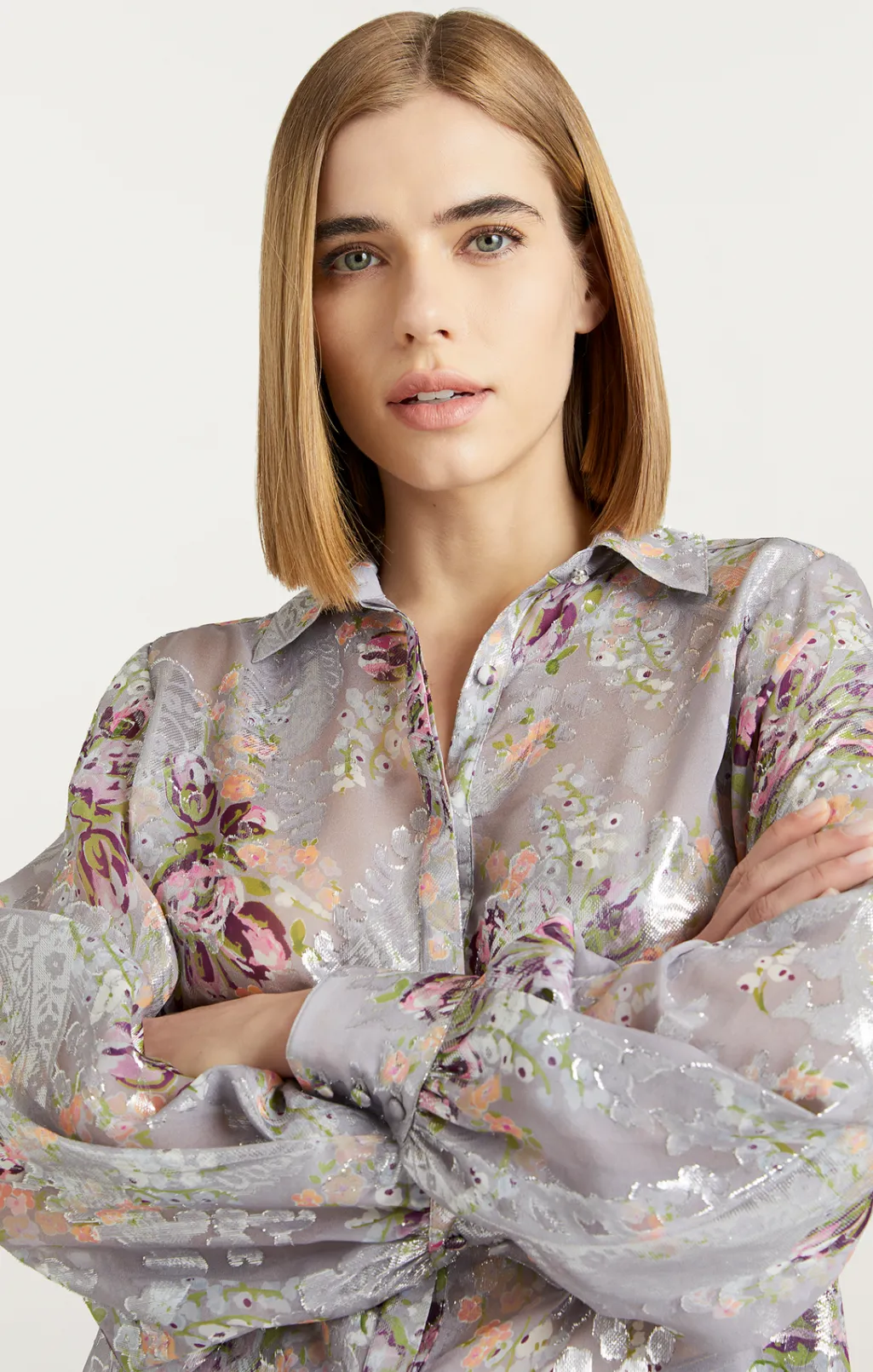 Cinq à Sept Claudette Floral Kandice Top GreyMulti Discount