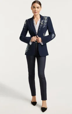 Cinq à Sept Coastal Floral Embellished Cheyenne Blazer CoastalFloralEmbellishedNavyMulti Online