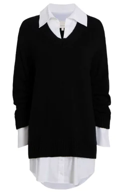 Cinq à Sept Collar Santina Dress Black/white Outlet