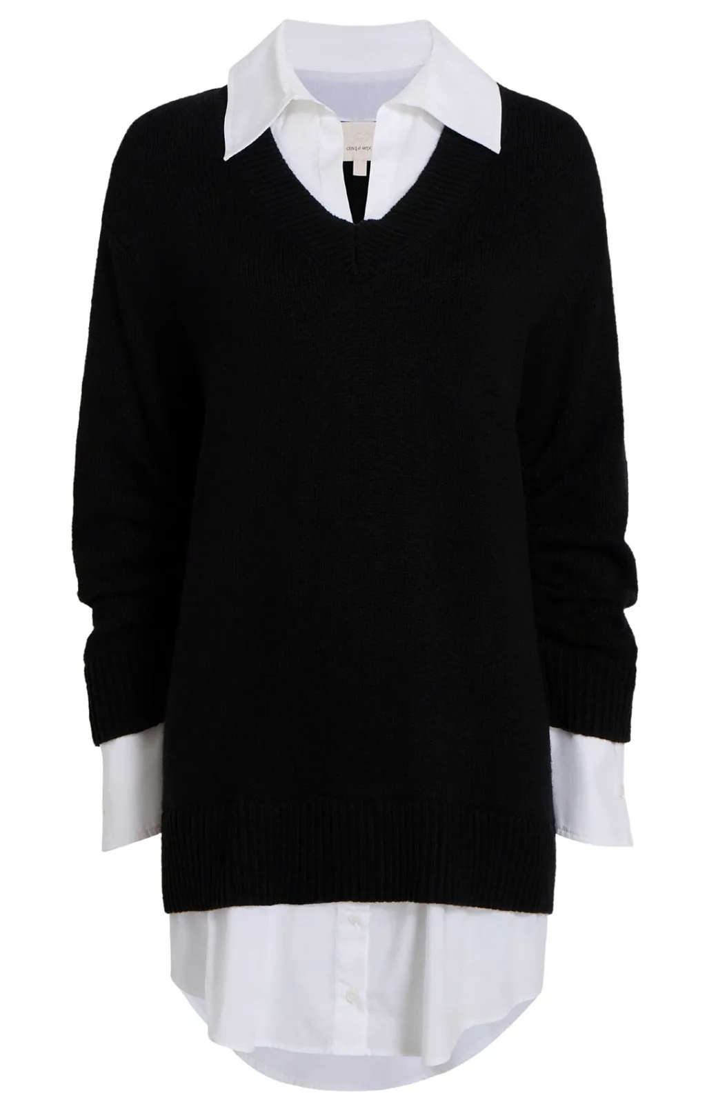 Cinq à Sept Collar Santina Dress Black/white Outlet