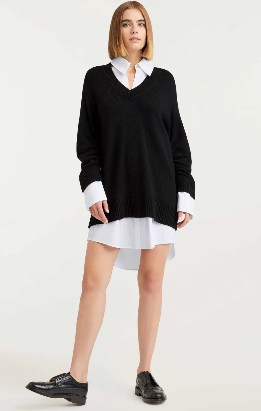 Cinq à Sept Collar Santina Dress Black/white Outlet