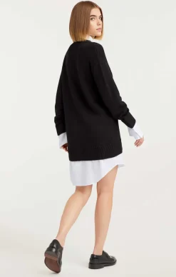 Cinq à Sept Collar Santina Dress Black/white Outlet