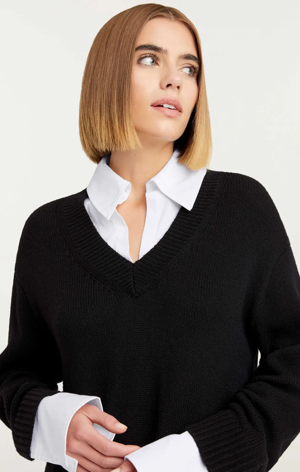Cinq à Sept Collar Santina Dress Black/white Outlet