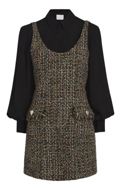 Cinq à Sept Confetti Tweed Florianna Dress BlackMulti Clearance