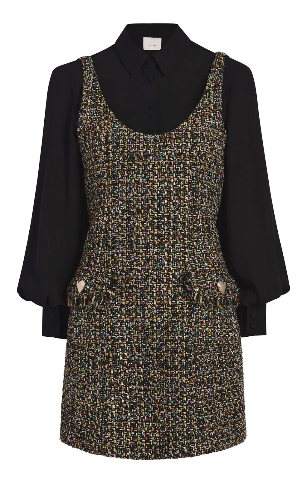 Cinq à Sept Confetti Tweed Florianna Dress BlackMulti Clearance