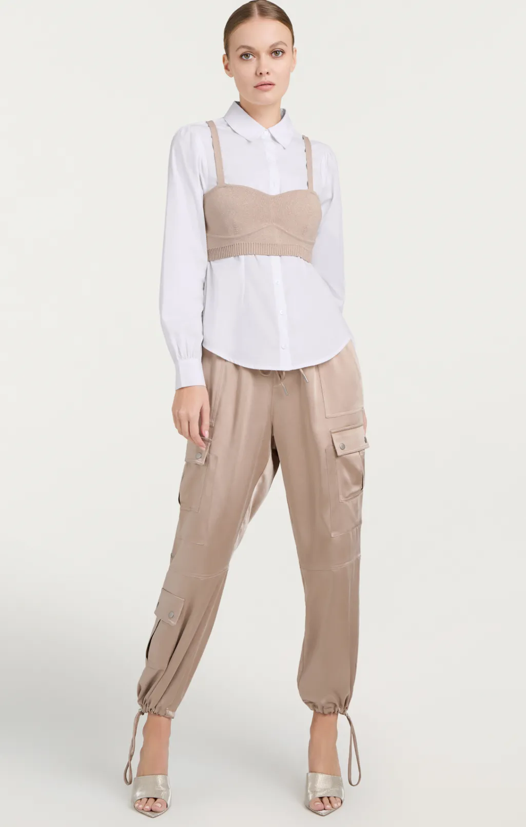 Cinq à Sept Connie Top Oyster/White Sale