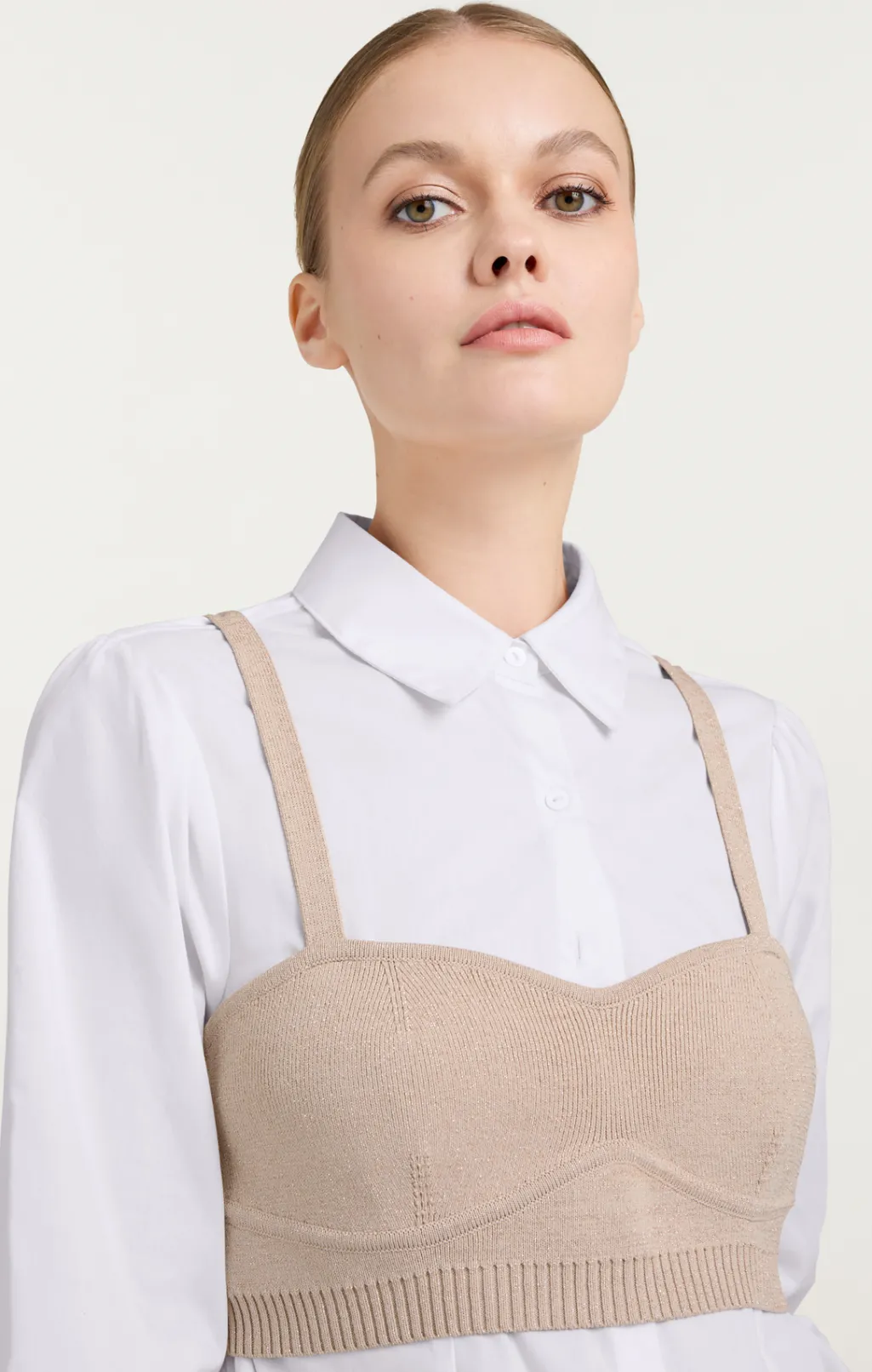 Cinq à Sept Connie Top Oyster/White Sale