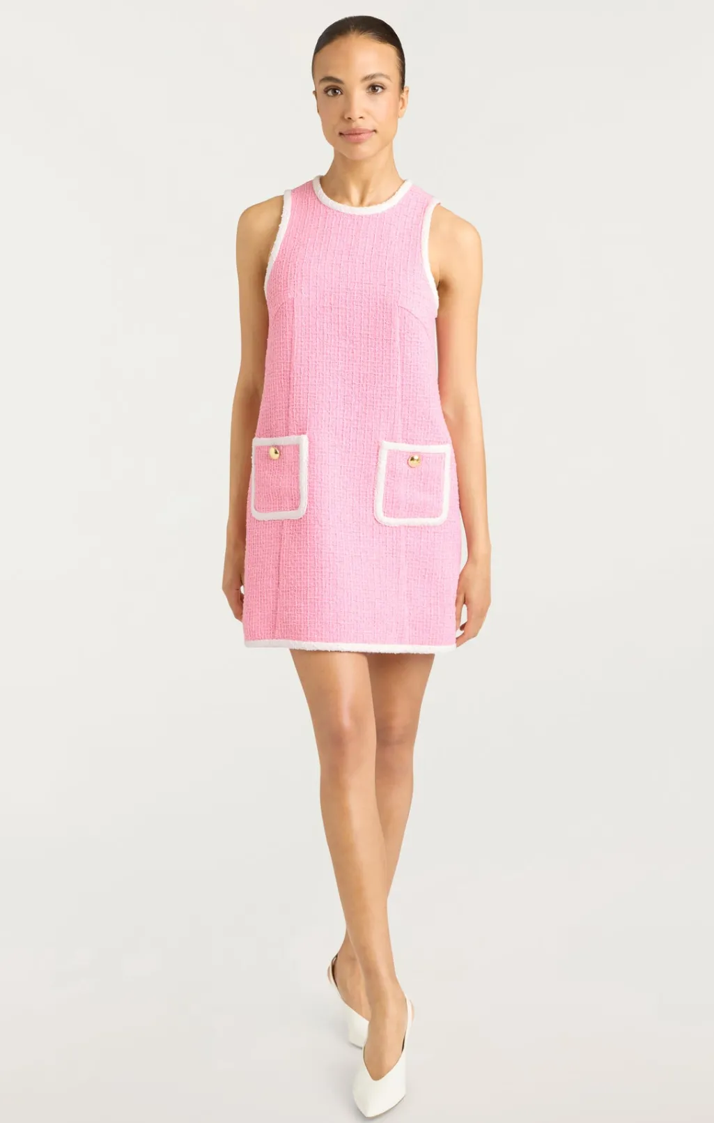 Cinq à Sept Contrast Auden Dress Flamingo/White Discount