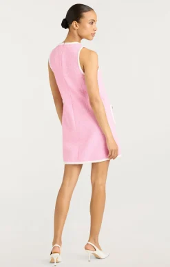 Cinq à Sept Contrast Auden Dress Flamingo/White Discount