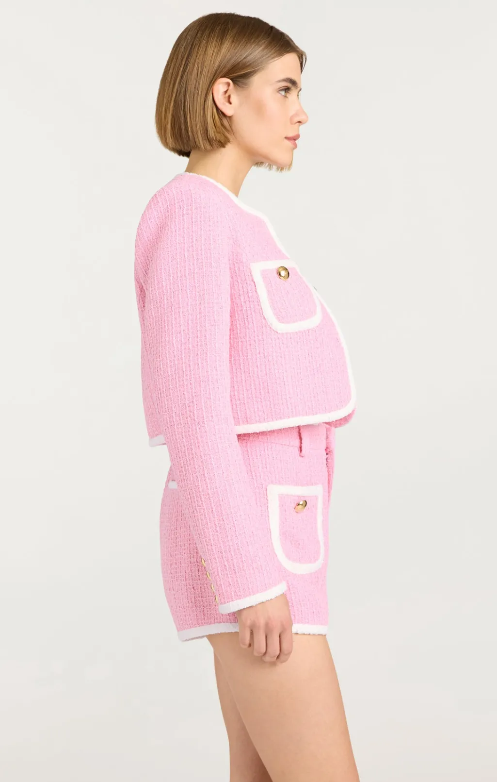Cinq à Sept Contrast Auden Jacket Flamingo/White Discount