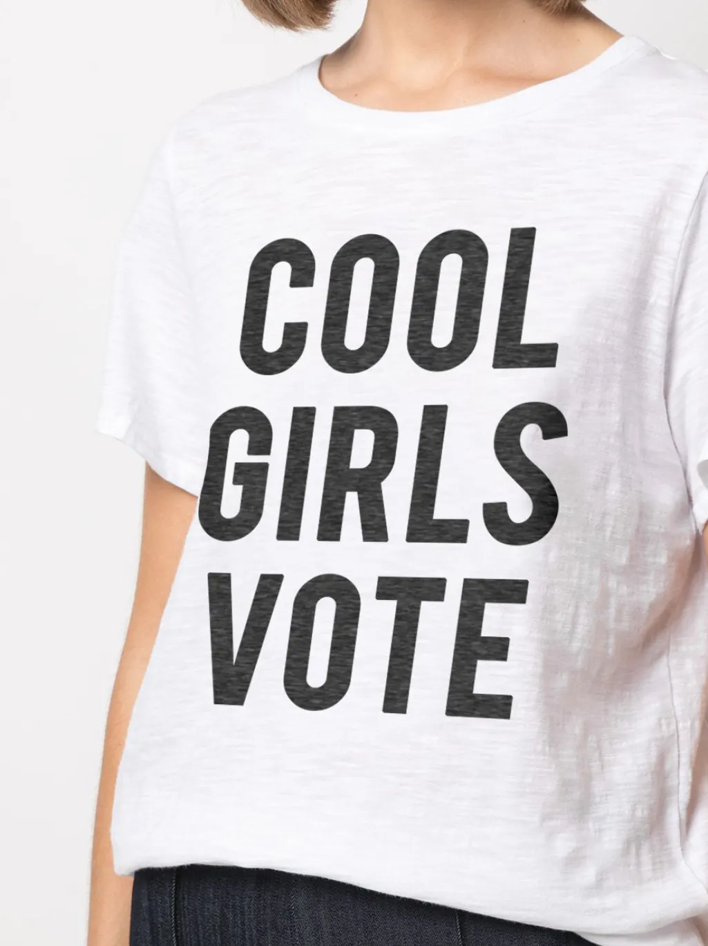 Cinq à Sept Cool Girls Vote Tee White/Black Clearance