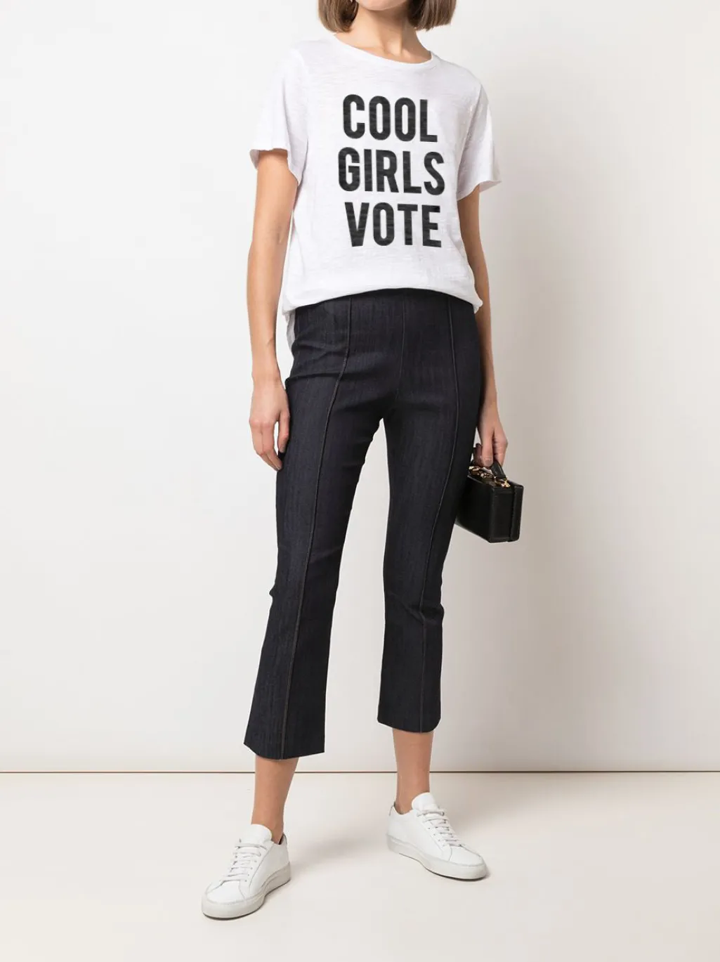 Cinq à Sept Cool Girls Vote Tee White/Black Clearance
