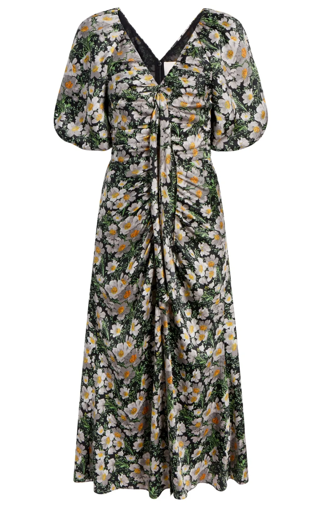 Cinq à Sept Cosmo Flowers Brenton Dress Black/LondonFog Hot