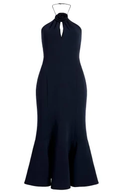 Cinq à Sept Crepe Flower Jennie Dress Navy Online