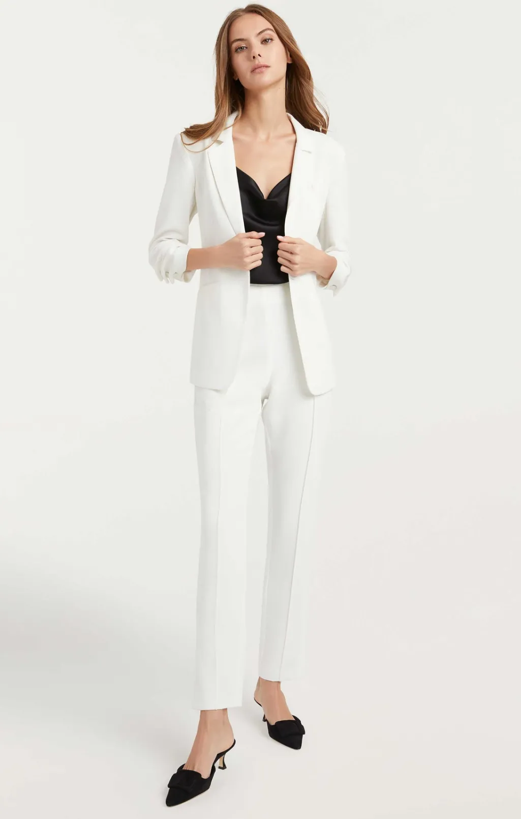 Cinq à Sept Crepe Khloe Blazer Ivory Clearance