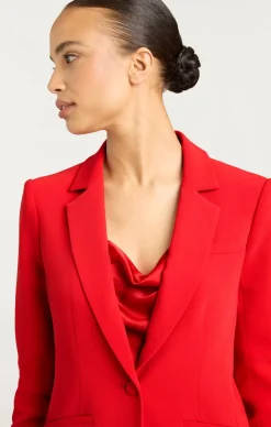 Cinq à Sept Crepe Khloe Blazer CandyApple Hot