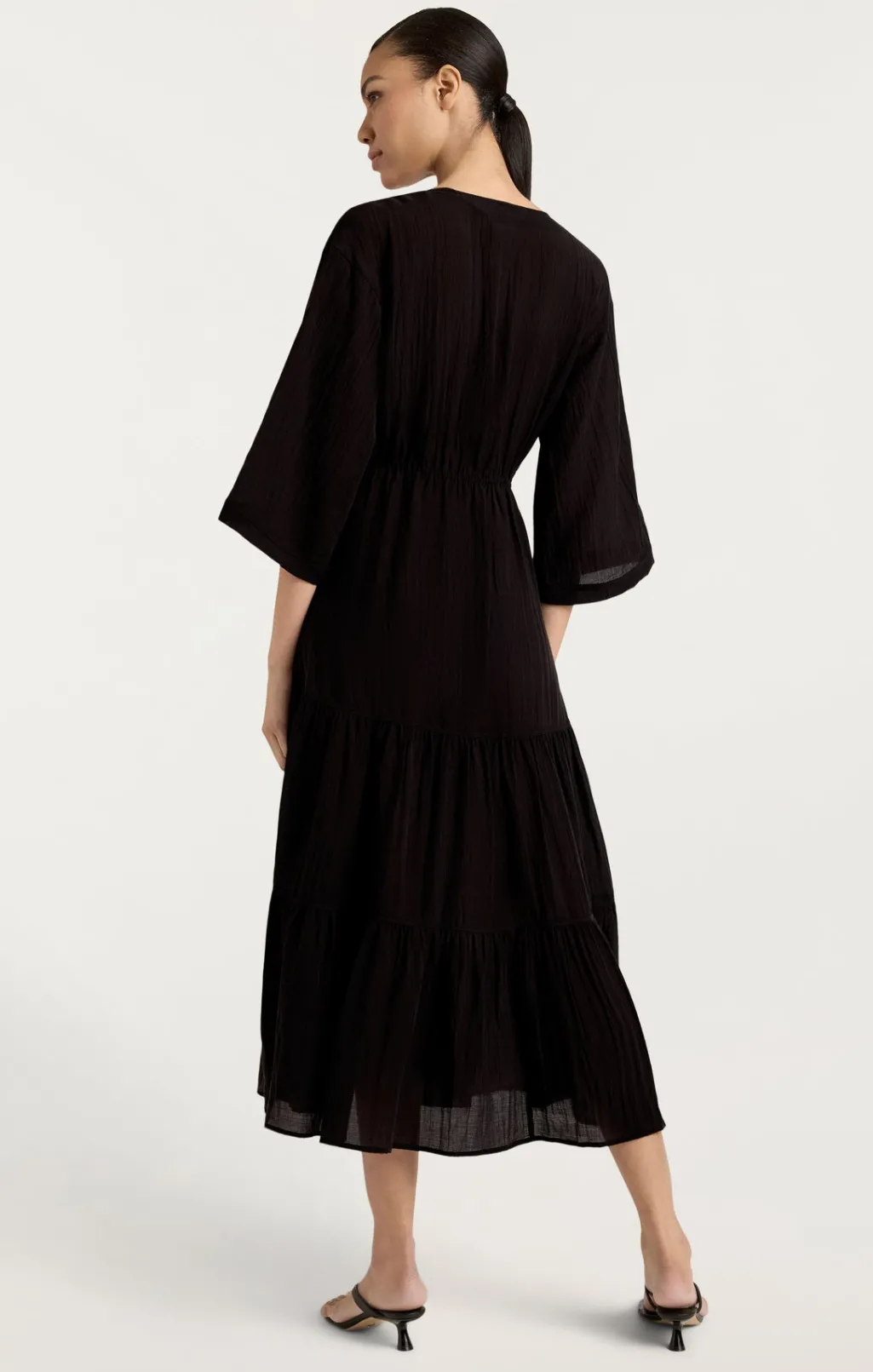 Cinq à Sept Crinkle Tencel Torey Dress Black Clearance