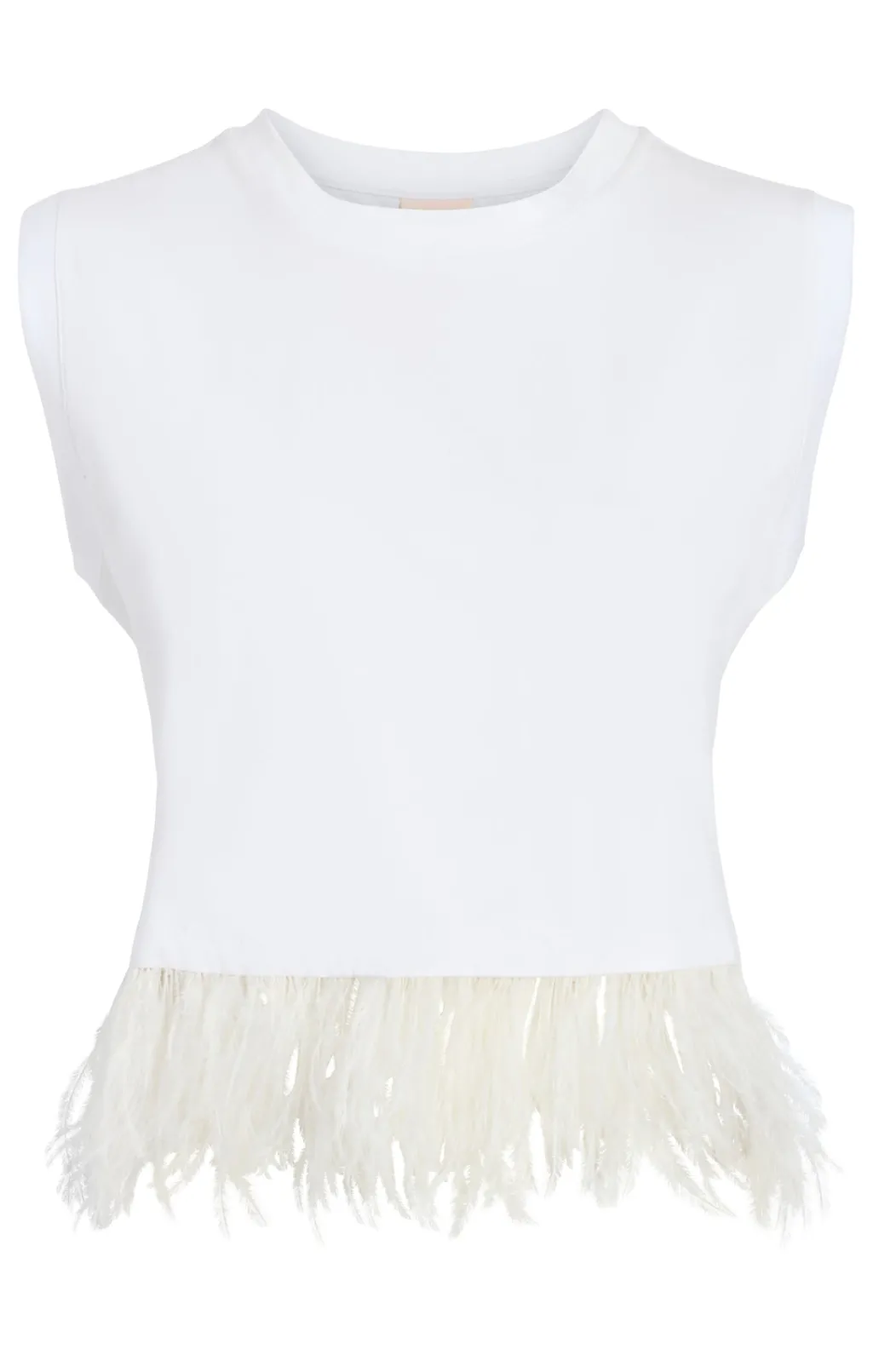 Cinq à Sept Cropped Feather Tee White Sale