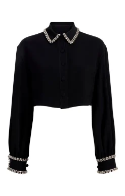Cinq à Sept Cropped Juneve Top Black Discount