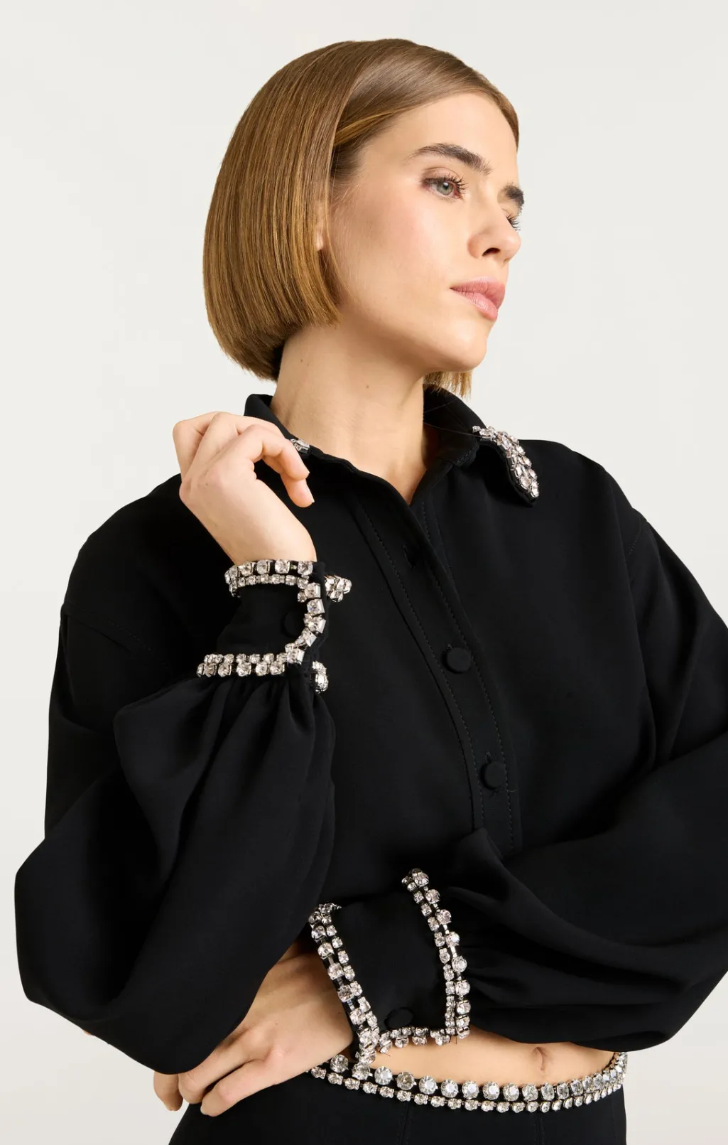 Cinq à Sept Cropped Juneve Top Black Discount
