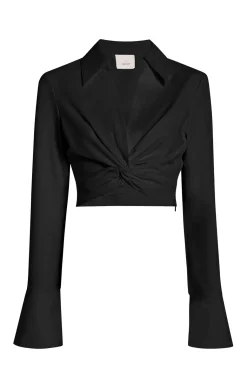 Cinq à Sept Cropped Mckenna Top Black Hot