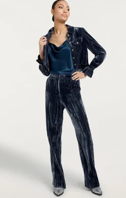 Cinq à Sept Crushed Velvet Dillon Jacket PeacockBlue Sale