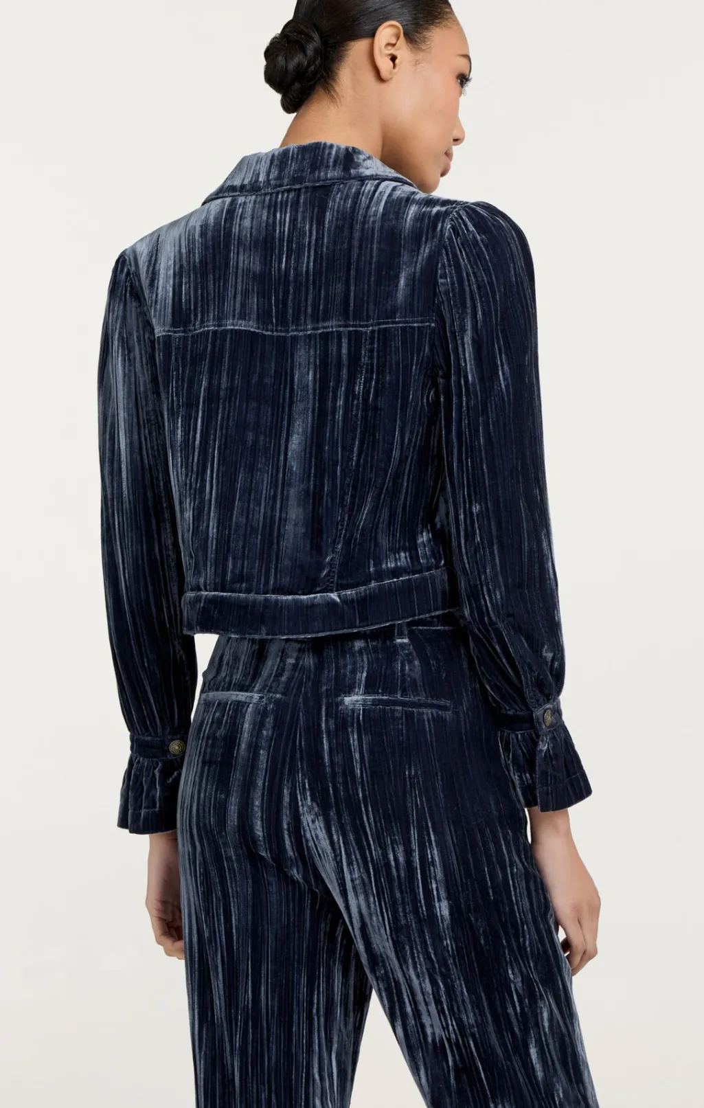 Cinq à Sept Crushed Velvet Dillon Jacket PeacockBlue Sale