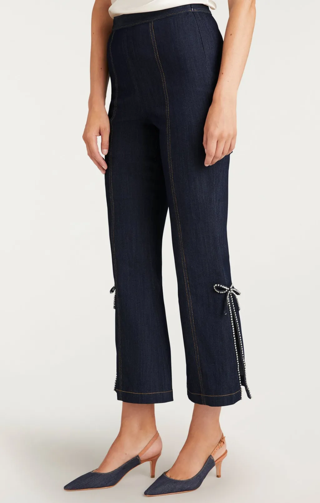 Cinq à Sept Crystal Bow Ayleen Pant Indigo Online