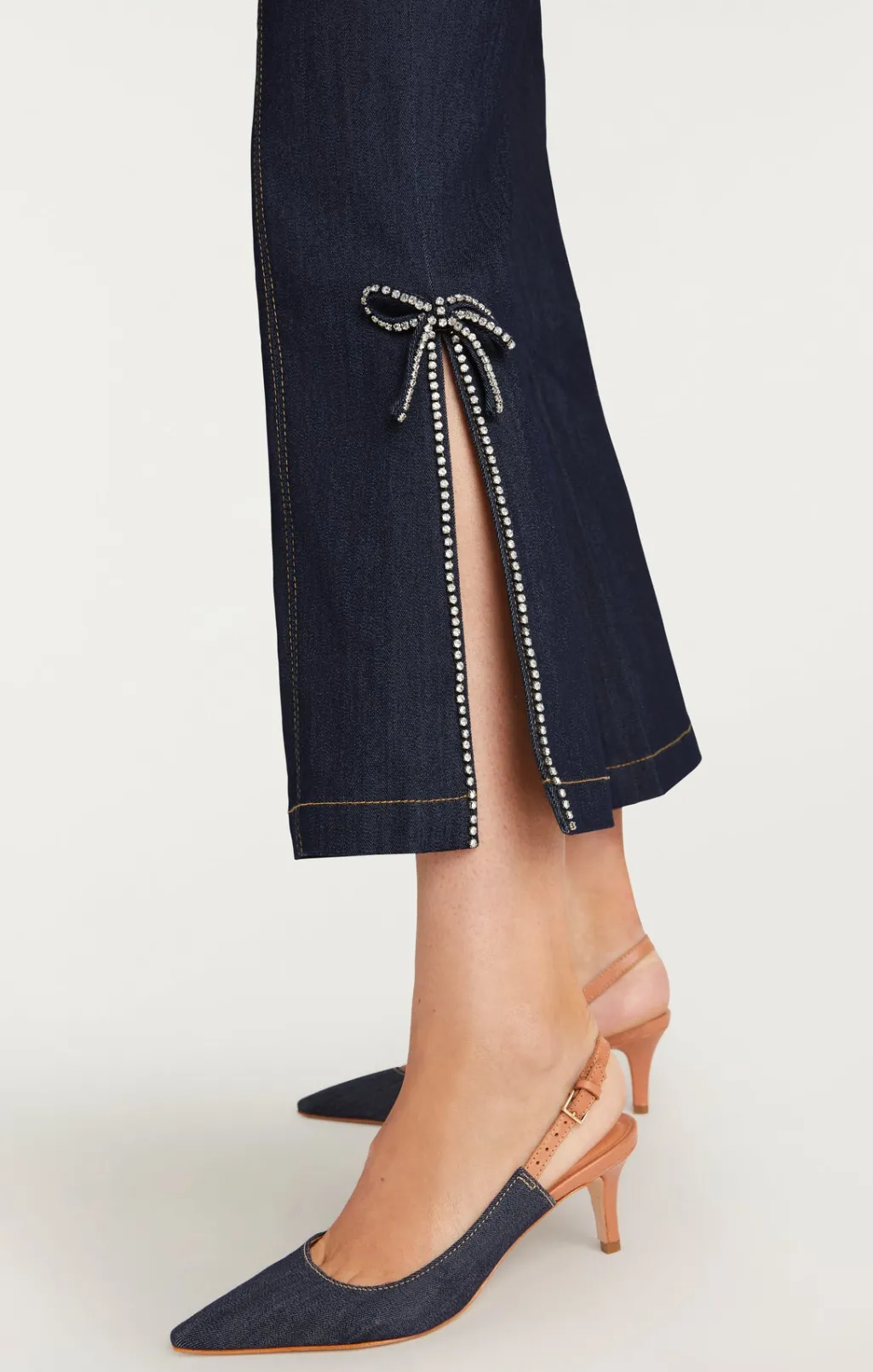 Cinq à Sept Crystal Bow Ayleen Pant Indigo Online