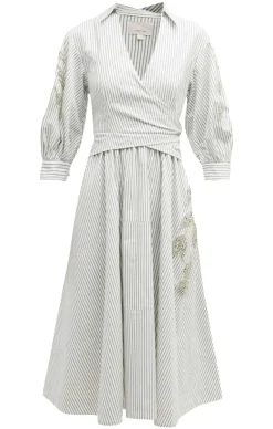 Cinq à Sept Crystal Floral Embellished Camron Dress Ivory/Navy Online
