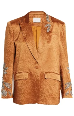 Cinq à Sept Crystal Floral Embellished Cheyenne Blazer Pecan Clearance