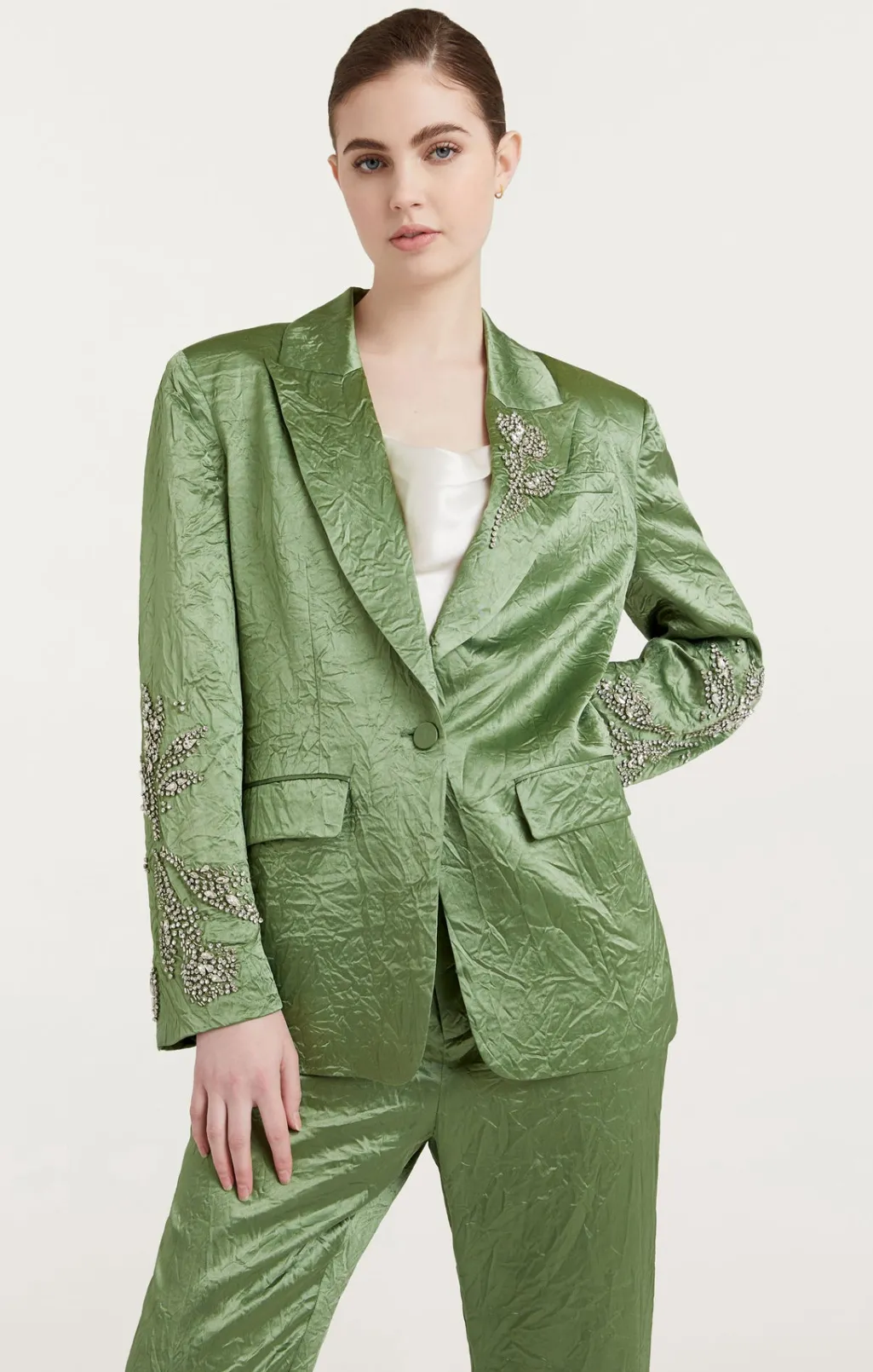 Cinq à Sept Crystal Floral Embellished Cheyenne Blazer Bonsai Best