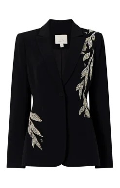 Cinq à Sept Crystal Floral Embellished Cheyenne Blazer Black Best