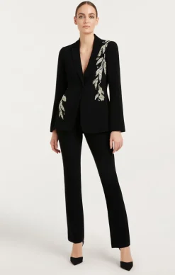 Cinq à Sept Crystal Floral Embellished Cheyenne Blazer Black Best