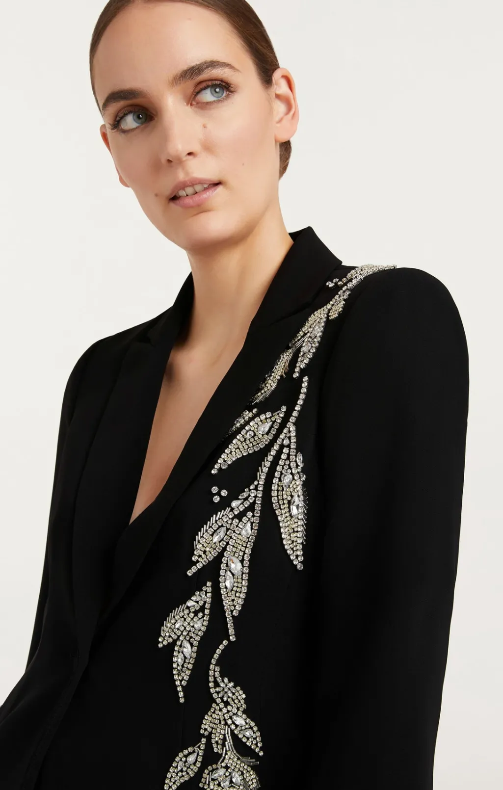 Cinq à Sept Crystal Floral Embellished Cheyenne Blazer Black Best