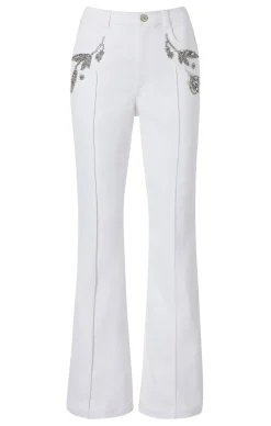 Cinq à Sept Crystal Floral Haylie Pant White New