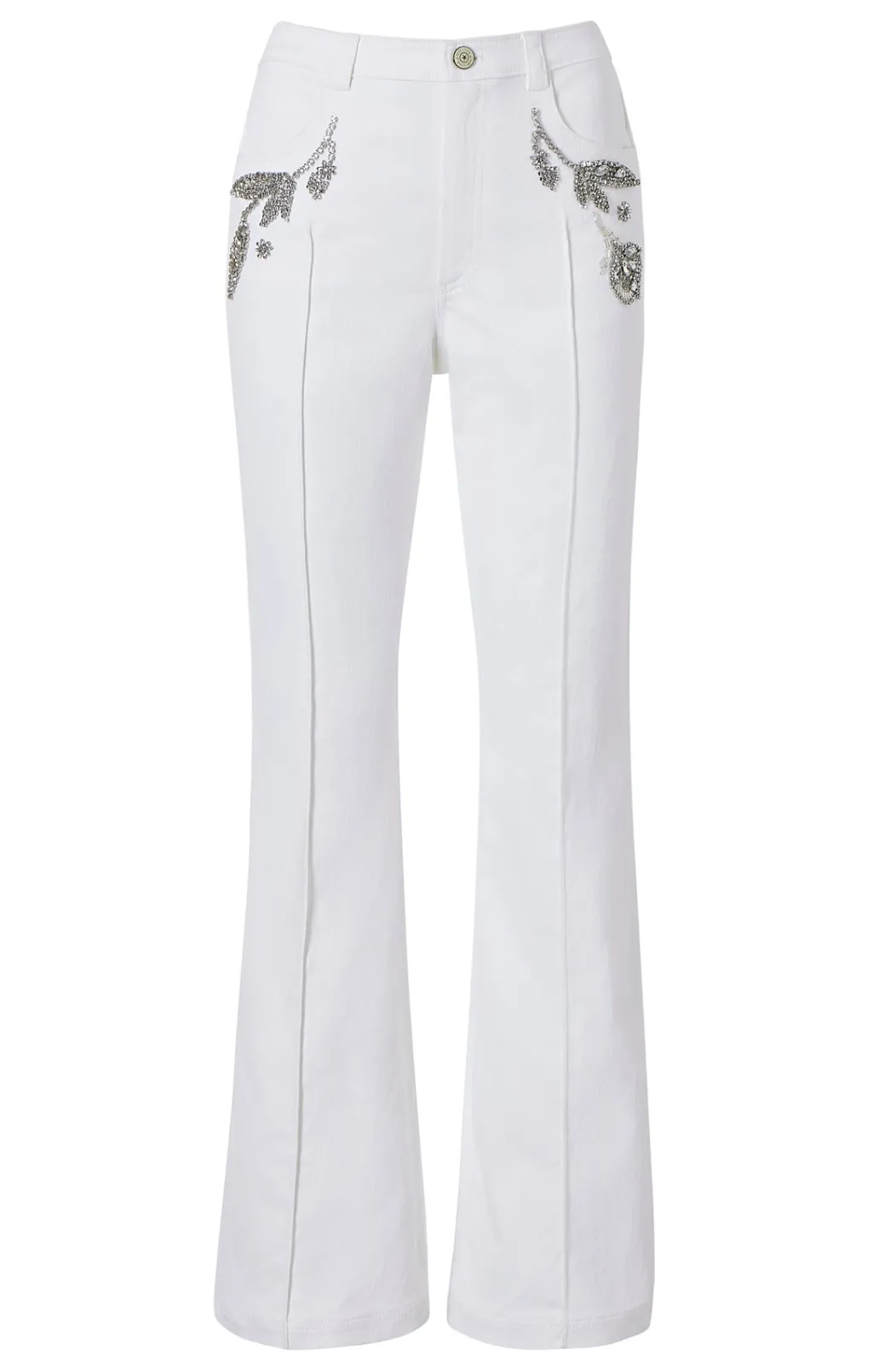 Cinq à Sept Crystal Floral Haylie Pant White New