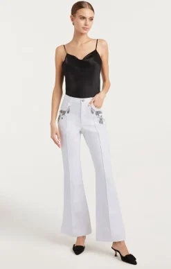 Cinq à Sept Crystal Floral Haylie Pant White New