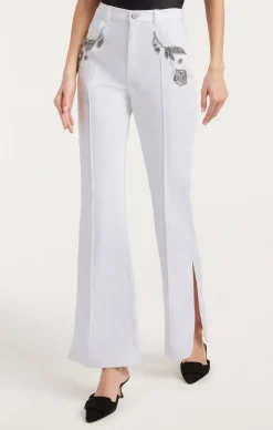 Cinq à Sept Crystal Floral Haylie Pant White New