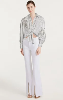 Cinq à Sept Crystal Floral Marianna Top Ivory/Navy Online