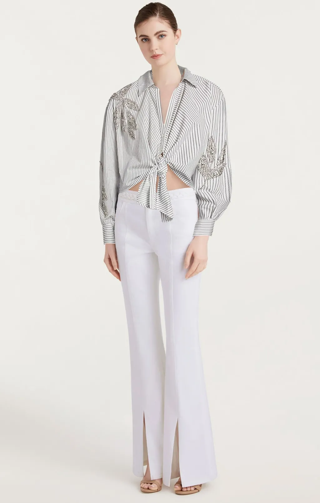 Cinq à Sept Crystal Floral Marianna Top Ivory/Navy Online