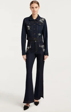 Cinq à Sept Crystal Floral Regina Jacket Indigo Online