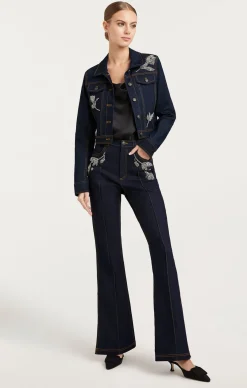 Cinq à Sept Crystal Floral Regina Jacket Indigo Online