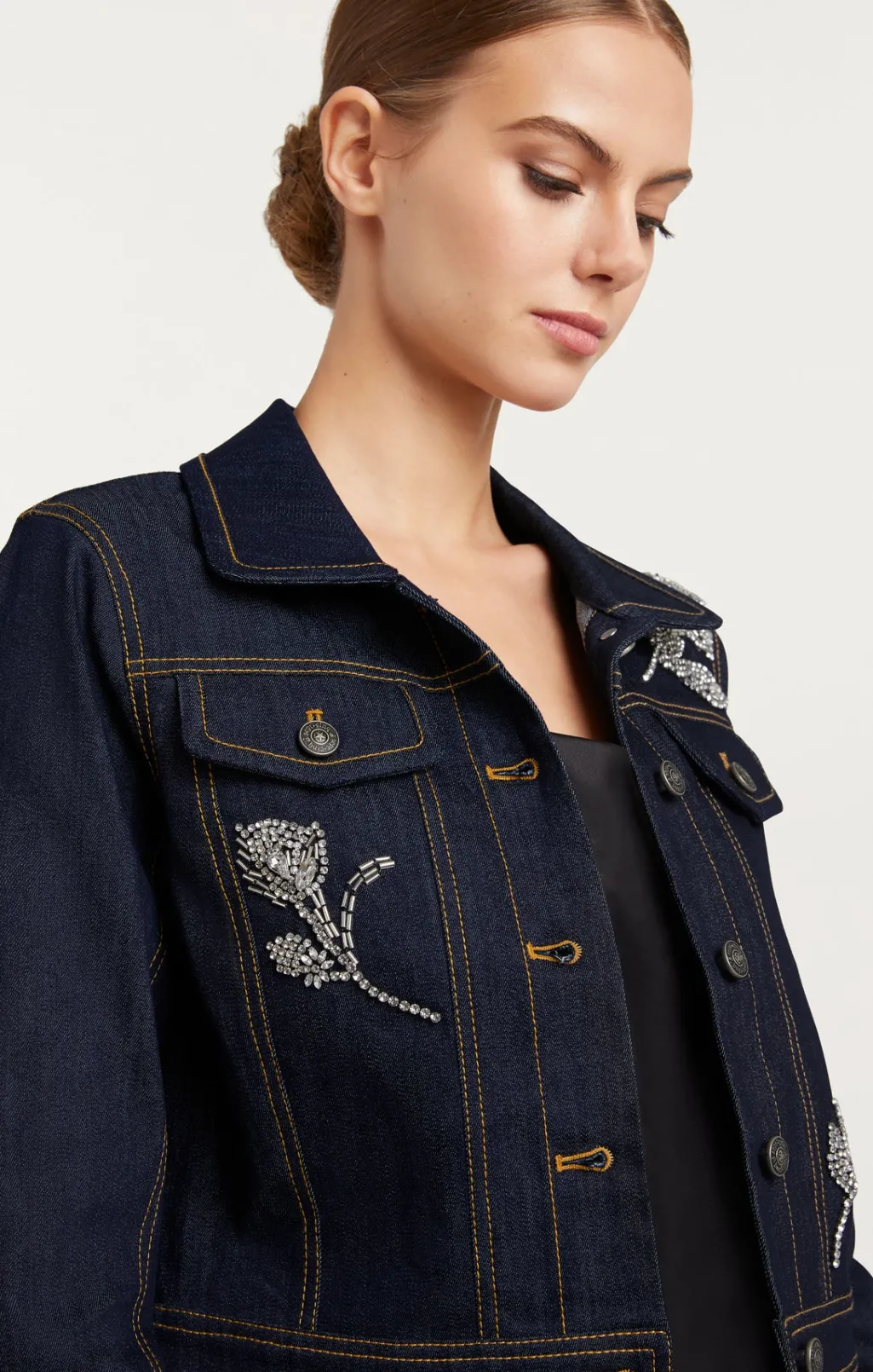 Cinq à Sept Crystal Floral Regina Jacket Indigo Online