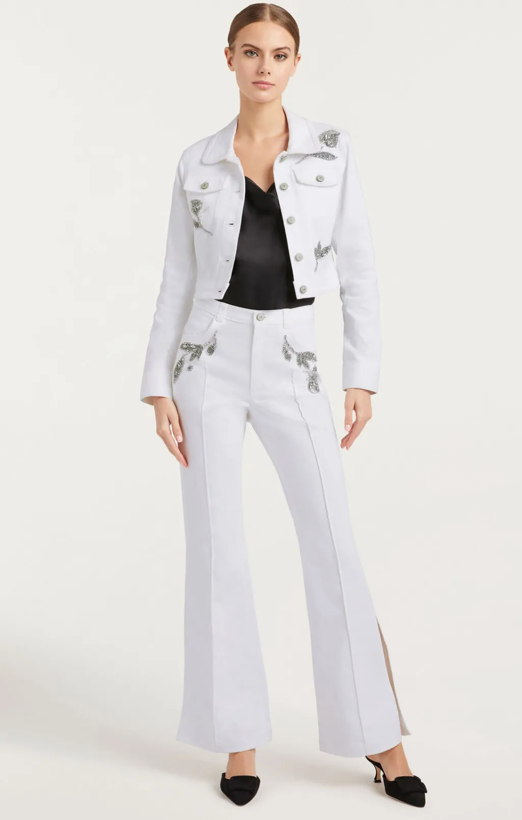 Cinq à Sept Crystal Floral Regina Jacket White Discount