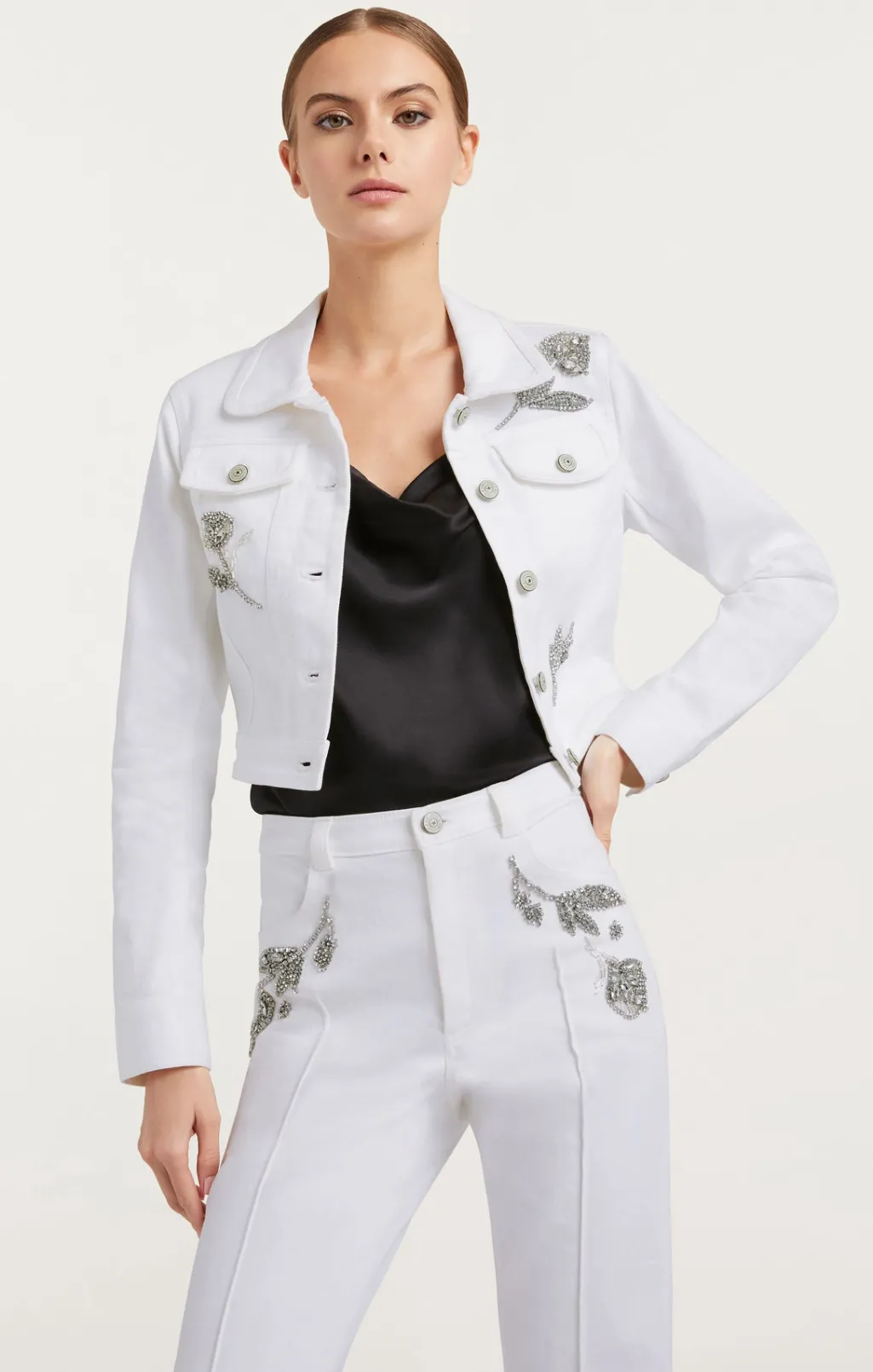 Cinq à Sept Crystal Floral Regina Jacket White Discount