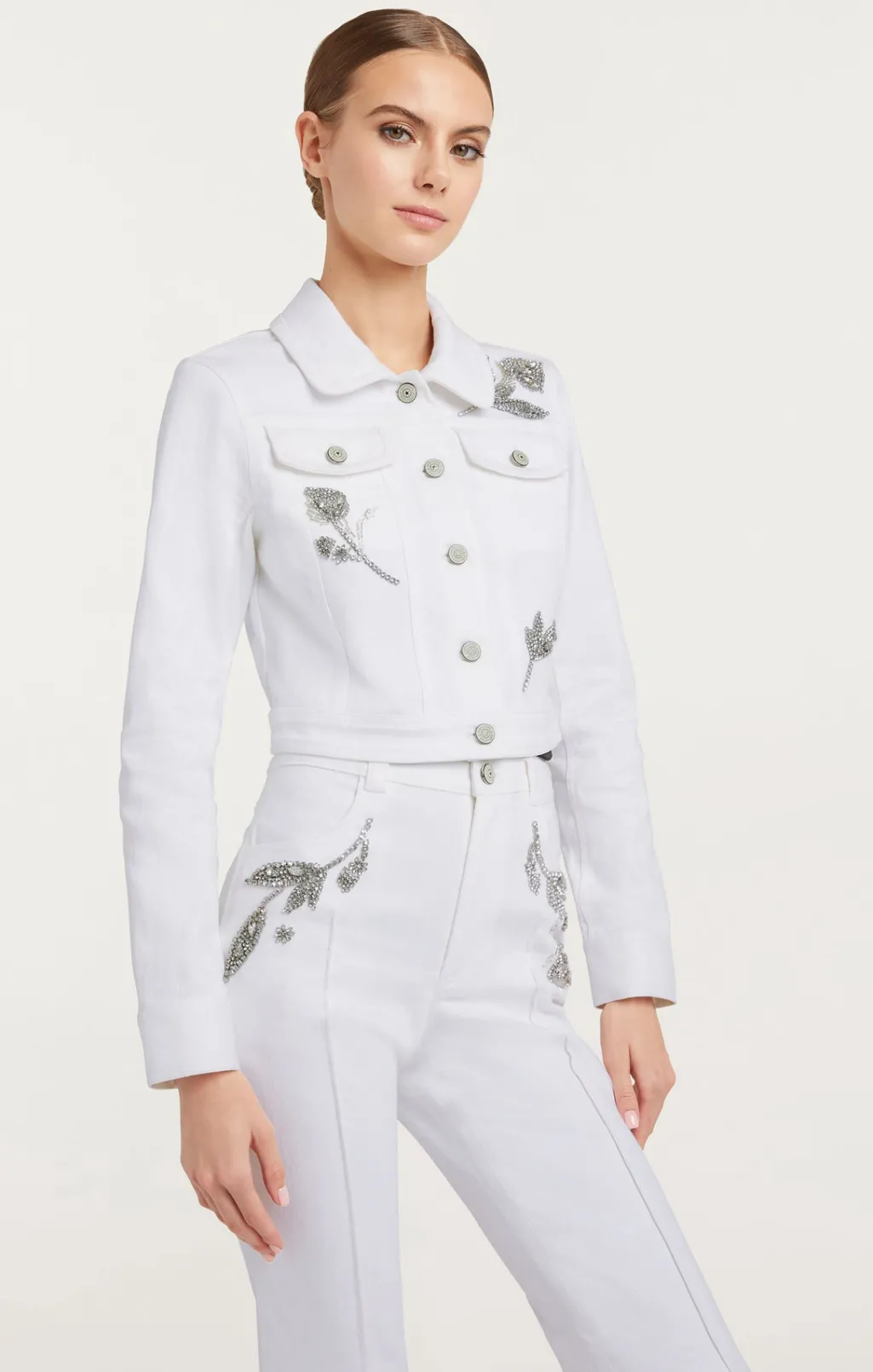 Cinq à Sept Crystal Floral Regina Jacket White Discount