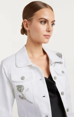 Cinq à Sept Crystal Floral Regina Jacket White Discount
