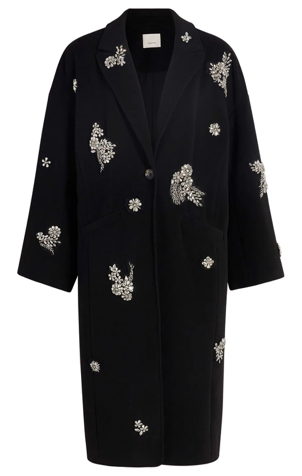 Cinq à Sept Crystal Ivy Gravis Coat Black New